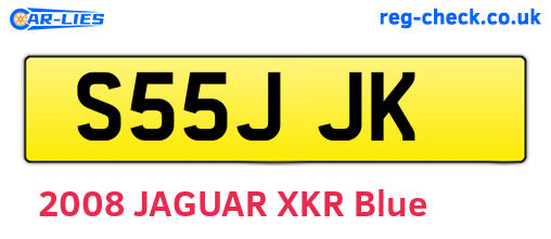 S55JJK are the vehicle registration plates.
