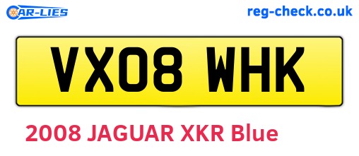 VX08WHK are the vehicle registration plates.