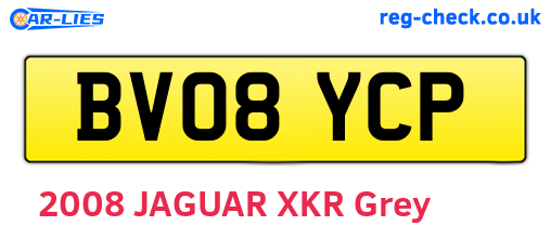 BV08YCP are the vehicle registration plates.