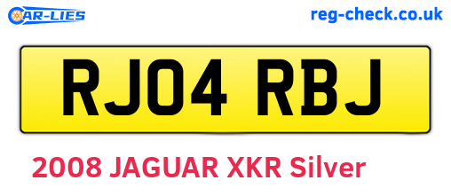 RJ04RBJ are the vehicle registration plates.