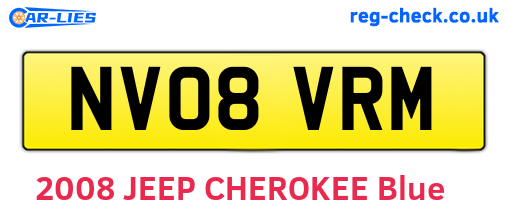 NV08VRM are the vehicle registration plates.
