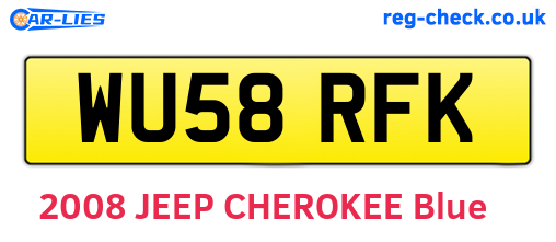 WU58RFK are the vehicle registration plates.