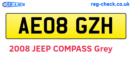 AE08GZH are the vehicle registration plates.