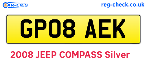 GP08AEK are the vehicle registration plates.