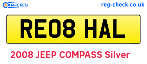 RE08HAL are the vehicle registration plates.