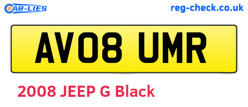 AV08UMR are the vehicle registration plates.