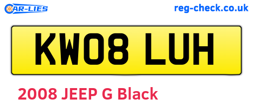 KW08LUH are the vehicle registration plates.