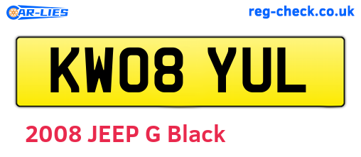 KW08YUL are the vehicle registration plates.