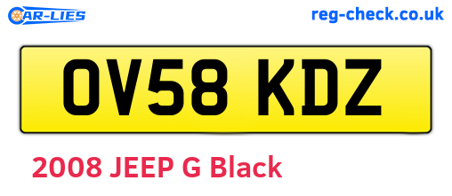 OV58KDZ are the vehicle registration plates.