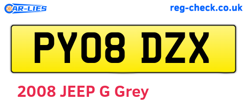 PY08DZX are the vehicle registration plates.