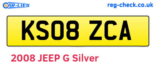 KS08ZCA are the vehicle registration plates.