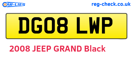 DG08LWP are the vehicle registration plates.