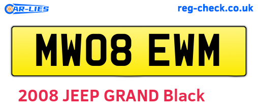 MW08EWM are the vehicle registration plates.