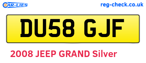 DU58GJF are the vehicle registration plates.