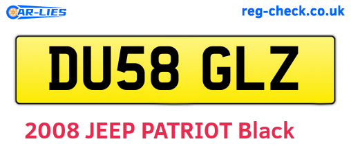 DU58GLZ are the vehicle registration plates.