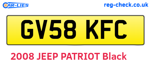 GV58KFC are the vehicle registration plates.