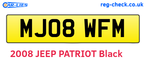 MJ08WFM are the vehicle registration plates.
