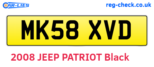 MK58XVD are the vehicle registration plates.