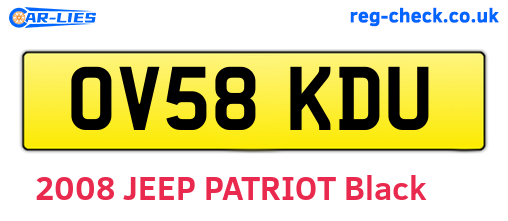 OV58KDU are the vehicle registration plates.