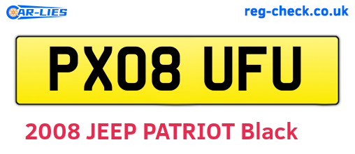 PX08UFU are the vehicle registration plates.