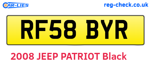 RF58BYR are the vehicle registration plates.