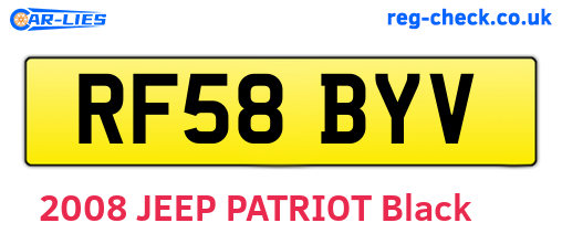 RF58BYV are the vehicle registration plates.