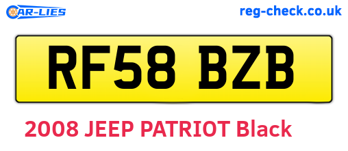 RF58BZB are the vehicle registration plates.