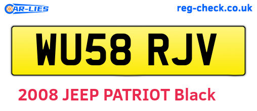 WU58RJV are the vehicle registration plates.
