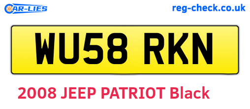 WU58RKN are the vehicle registration plates.