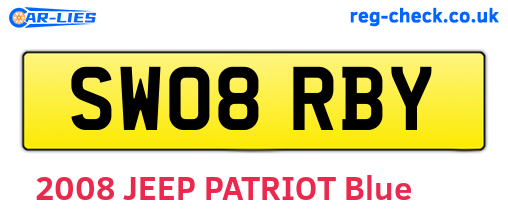 SW08RBY are the vehicle registration plates.