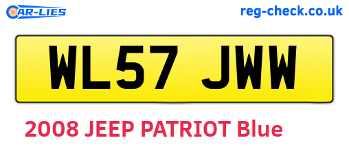 WL57JWW are the vehicle registration plates.