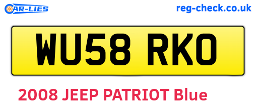 WU58RKO are the vehicle registration plates.