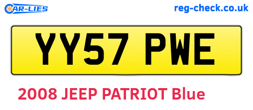 YY57PWE are the vehicle registration plates.