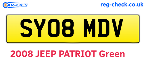 SY08MDV are the vehicle registration plates.