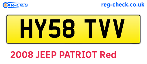 HY58TVV are the vehicle registration plates.