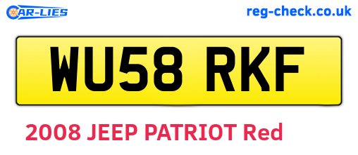 WU58RKF are the vehicle registration plates.
