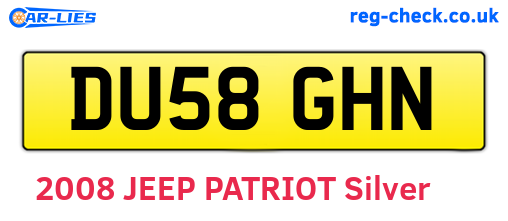 DU58GHN are the vehicle registration plates.