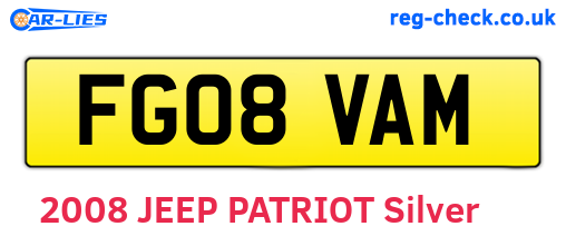 FG08VAM are the vehicle registration plates.
