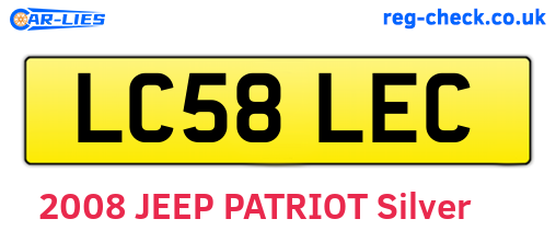 LC58LEC are the vehicle registration plates.