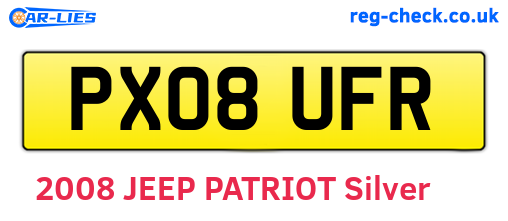 PX08UFR are the vehicle registration plates.