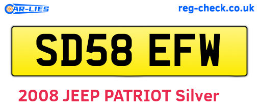 SD58EFW are the vehicle registration plates.