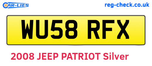 WU58RFX are the vehicle registration plates.