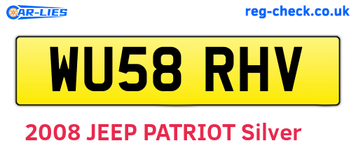 WU58RHV are the vehicle registration plates.