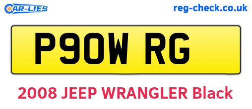 P90WRG are the vehicle registration plates.