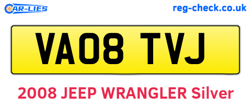 VA08TVJ are the vehicle registration plates.
