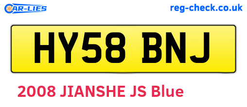 HY58BNJ are the vehicle registration plates.