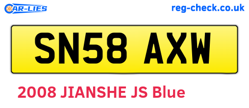 SN58AXW are the vehicle registration plates.