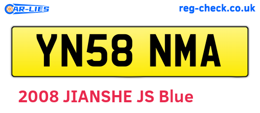 YN58NMA are the vehicle registration plates.
