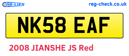 NK58EAF are the vehicle registration plates.