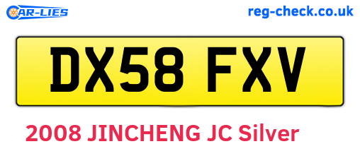 DX58FXV are the vehicle registration plates.